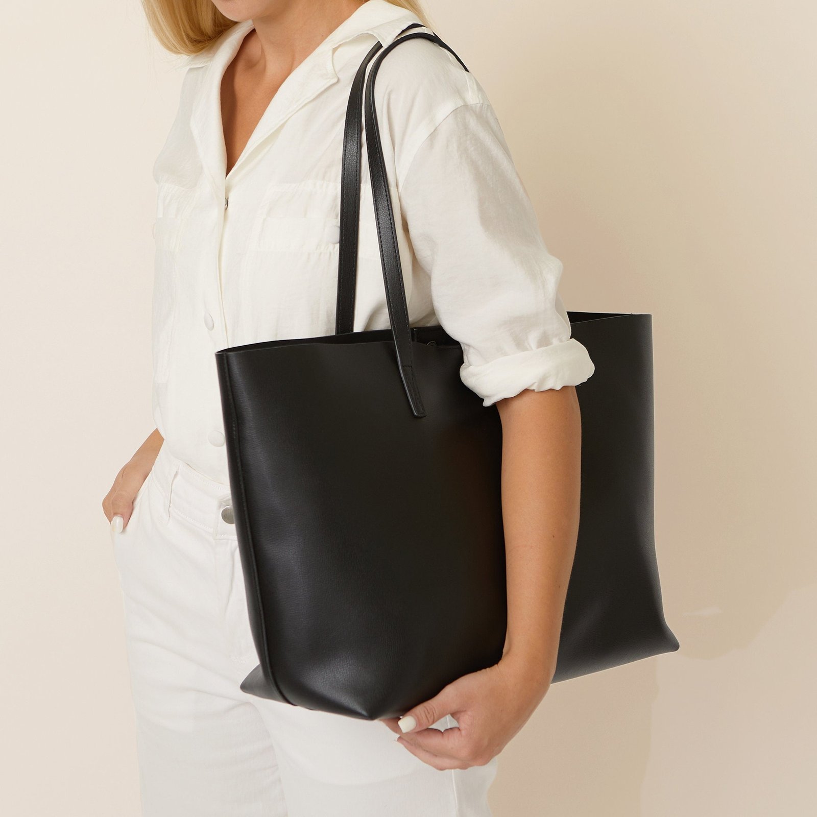 Belmont Structured Tote Black - Image 2