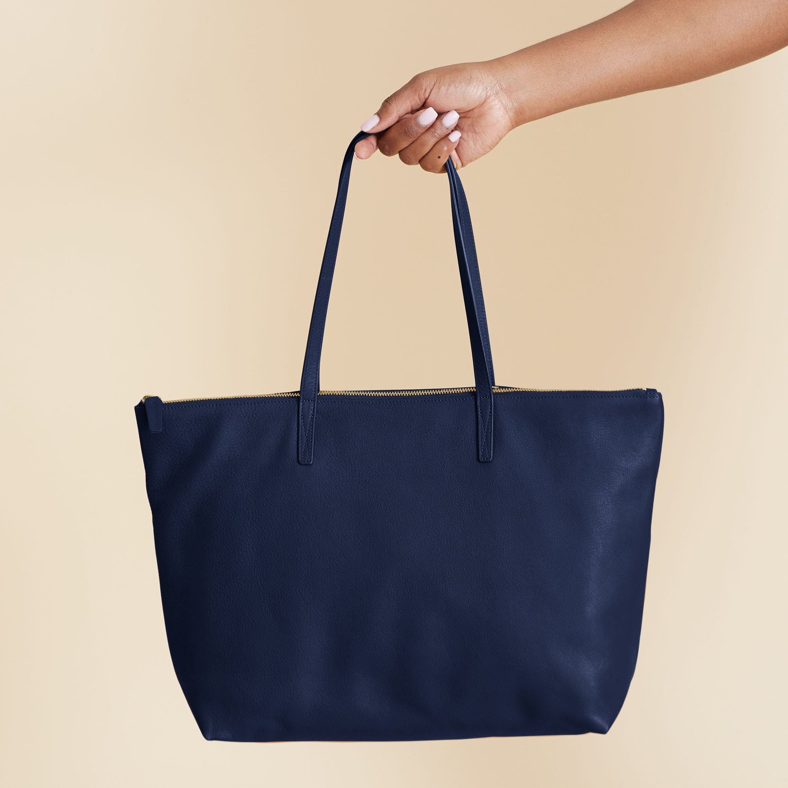 Aleena Soft Zippered Tote Navy Blue - Image 2