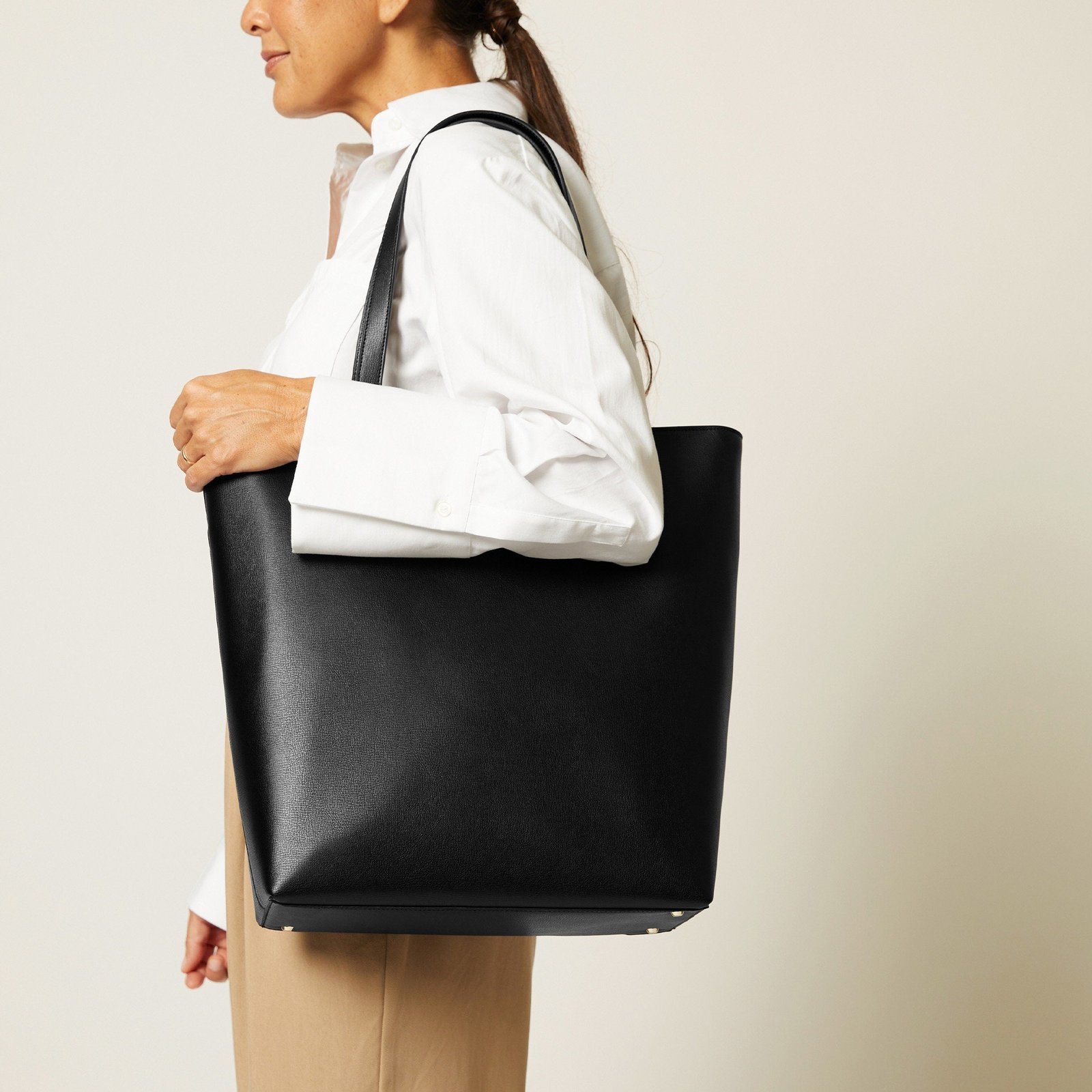 Alex Vertical Work Tote Black - Image 2