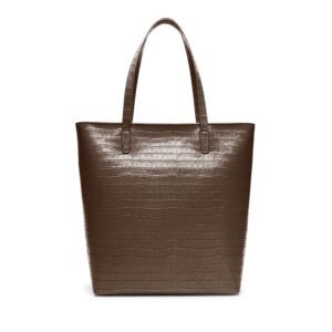 Alex Vertical Work Tote Cocoa Croc