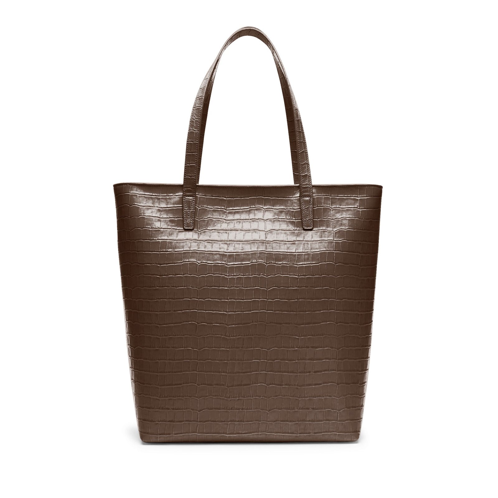 Alex Vertical Work Tote Cocoa Croc