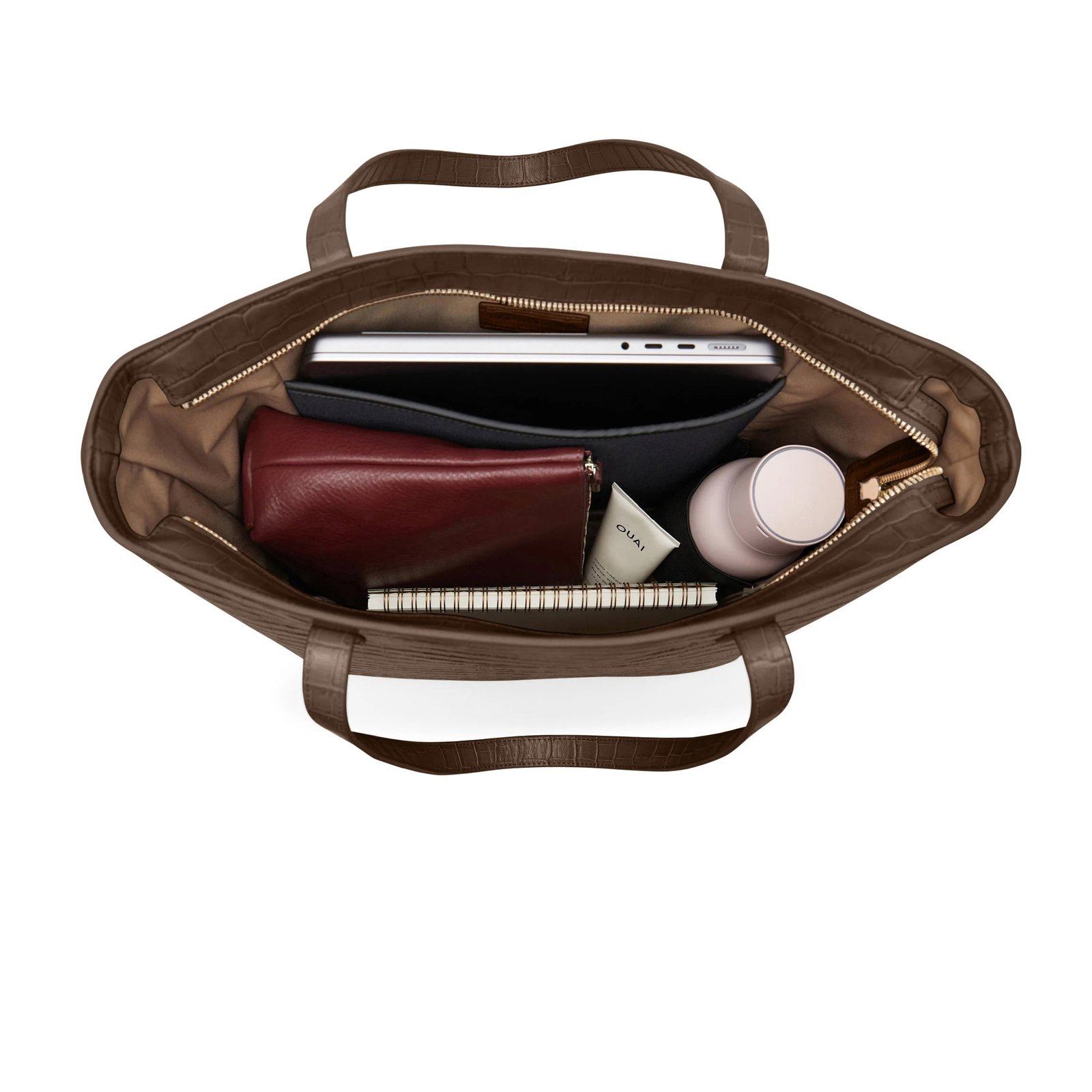 Alex Vertical Work Tote Cocoa Croc - Image 5