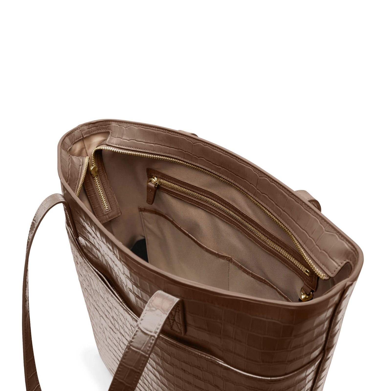 Alex Vertical Work Tote Cocoa Croc - Image 6