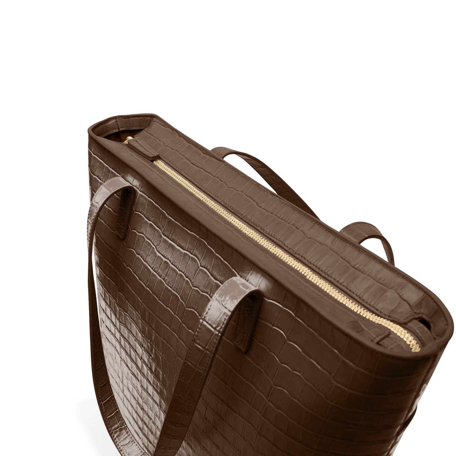 Alex Vertical Work Tote Cocoa Croc - Image 8