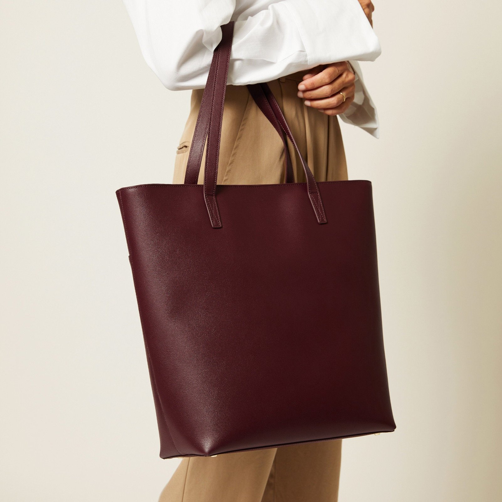 Alex Vertical Work Tote Oxblood - Image 3