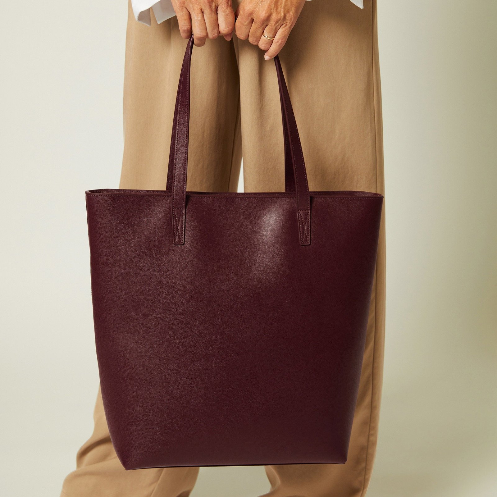 Alex Vertical Work Tote Oxblood - Image 2