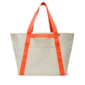 Canvas Beach Tote Natural Canvas/Clementine