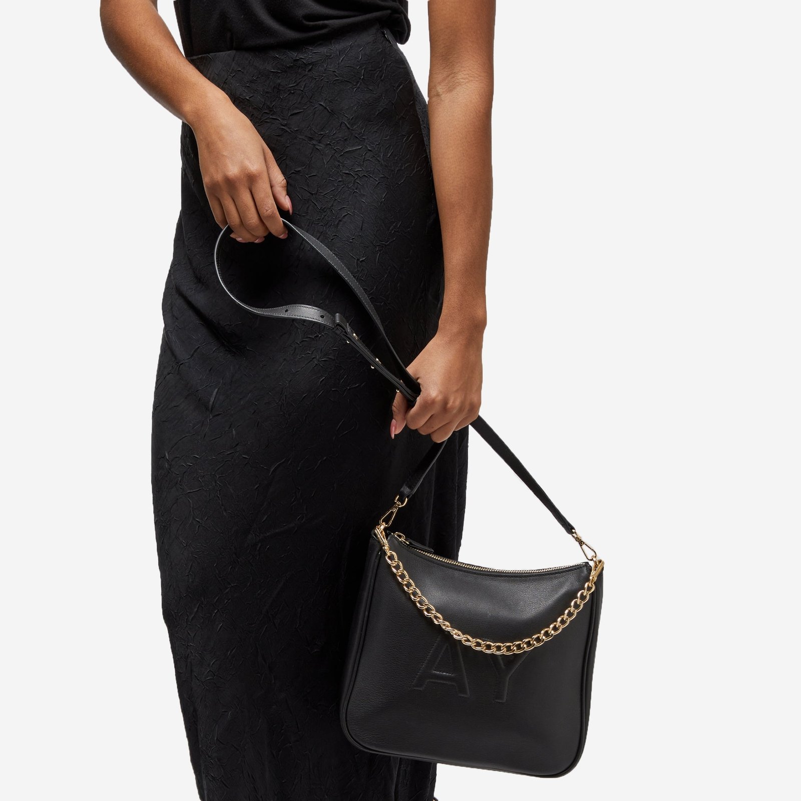 Greta Chain Medium Crossbody Black Onyx - Image 2