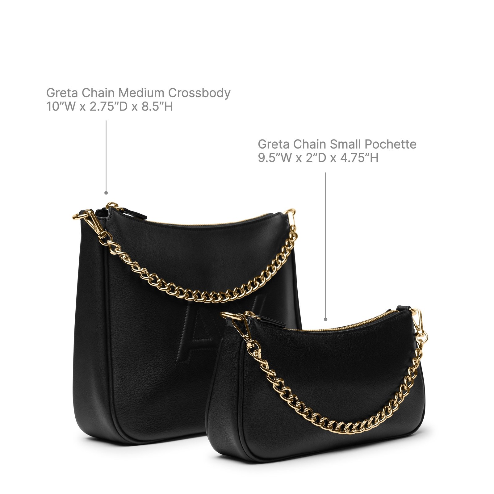 Greta Chain Medium Crossbody Black Onyx - Image 9