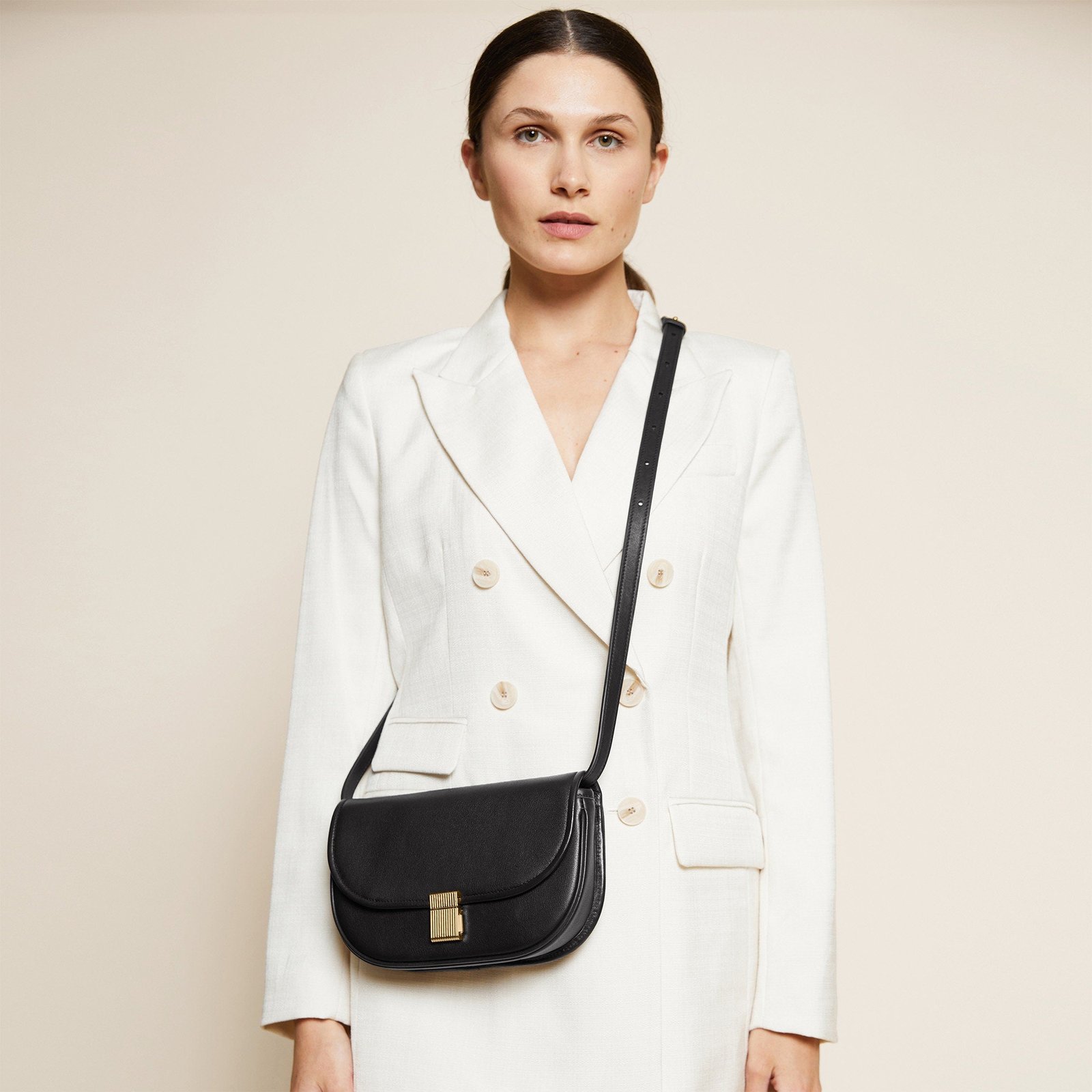 Katy Small Saddle Crossbody Black Onyx - Image 2