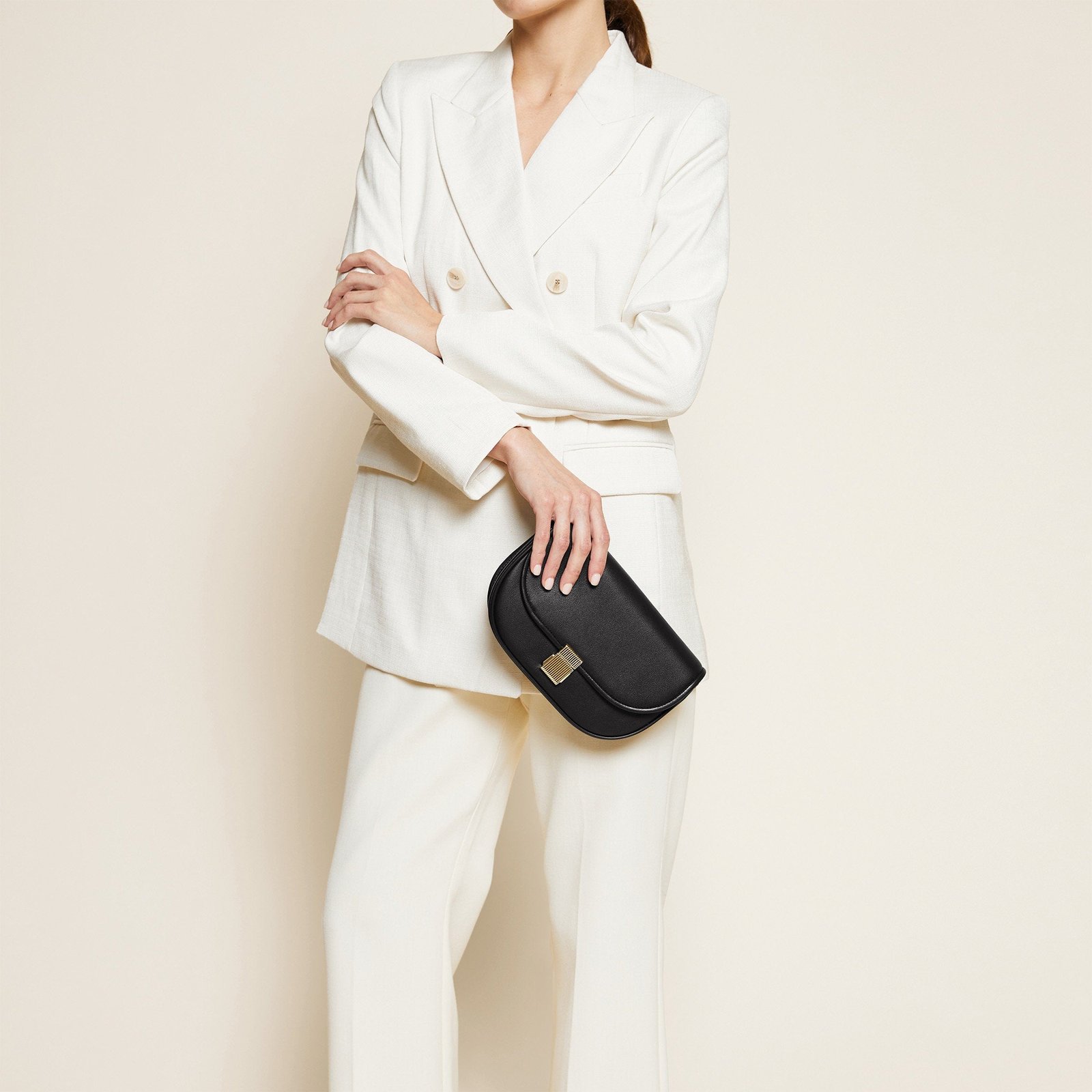 Katy Small Saddle Crossbody Black Onyx - Image 4