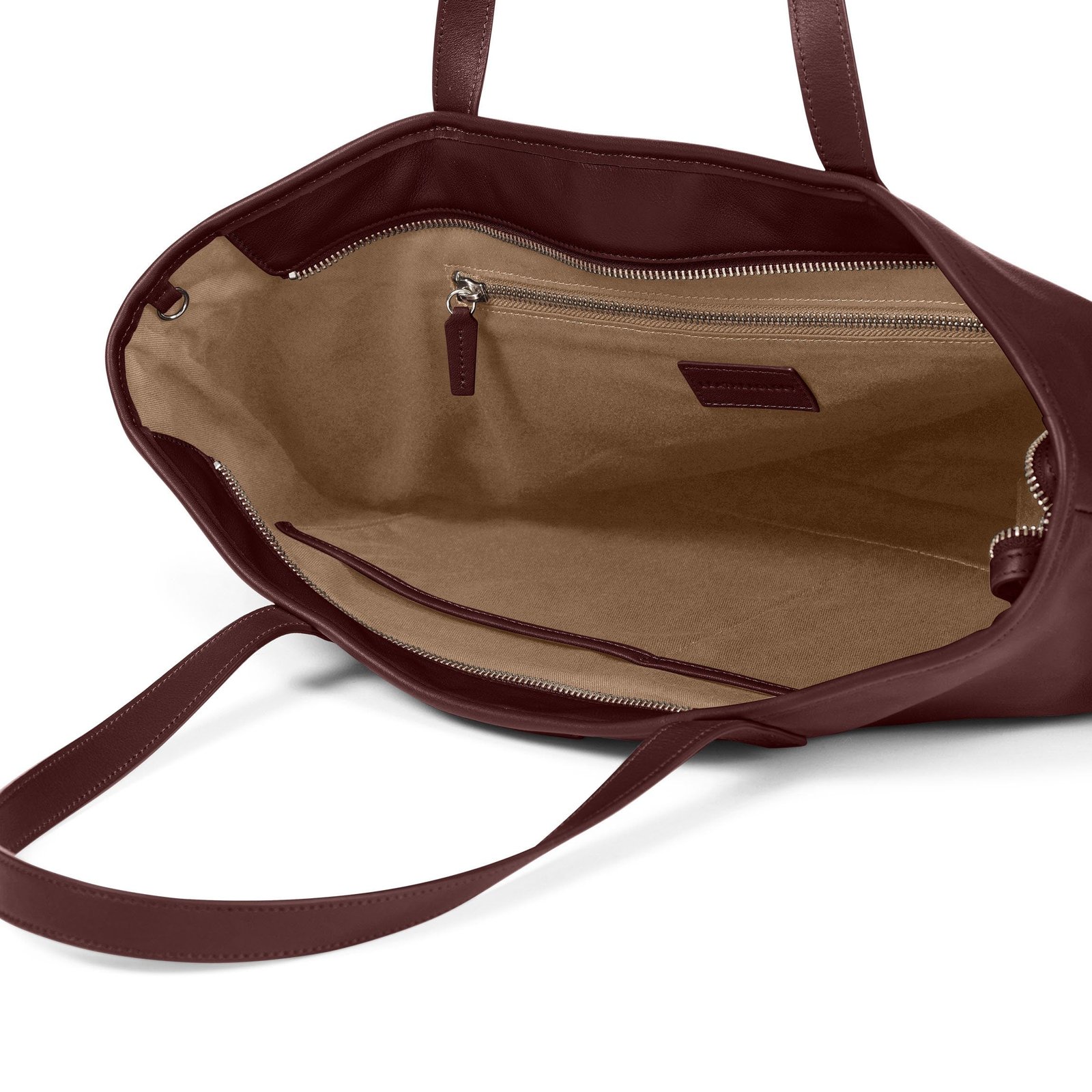 Large Zippered Downtown Tote Bordeaux - Image 4