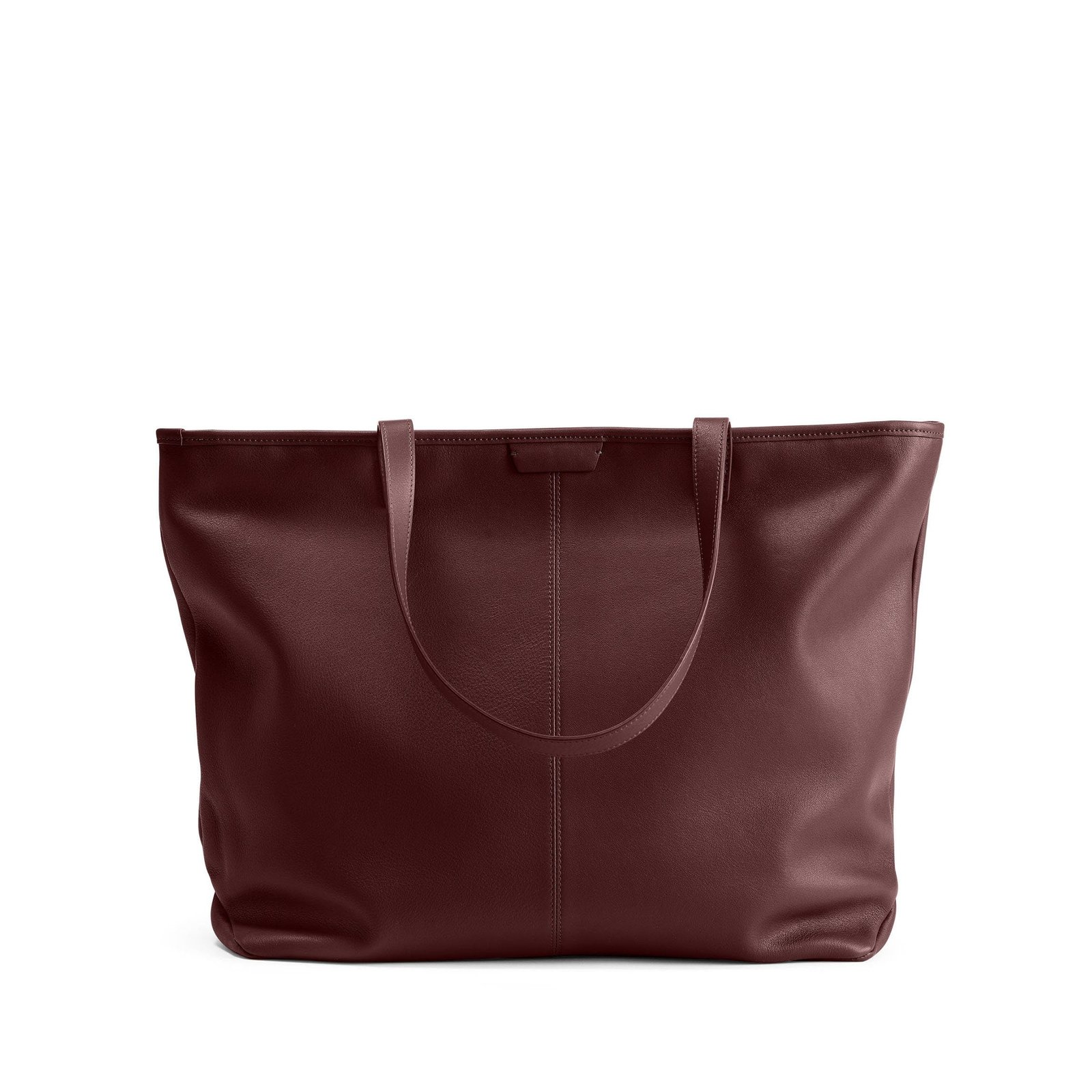 Large Zippered Downtown Tote Bordeaux
