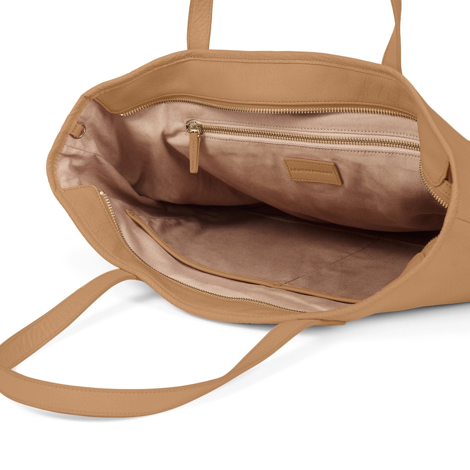 Large Zippered Downtown Tote Camel - Image 4