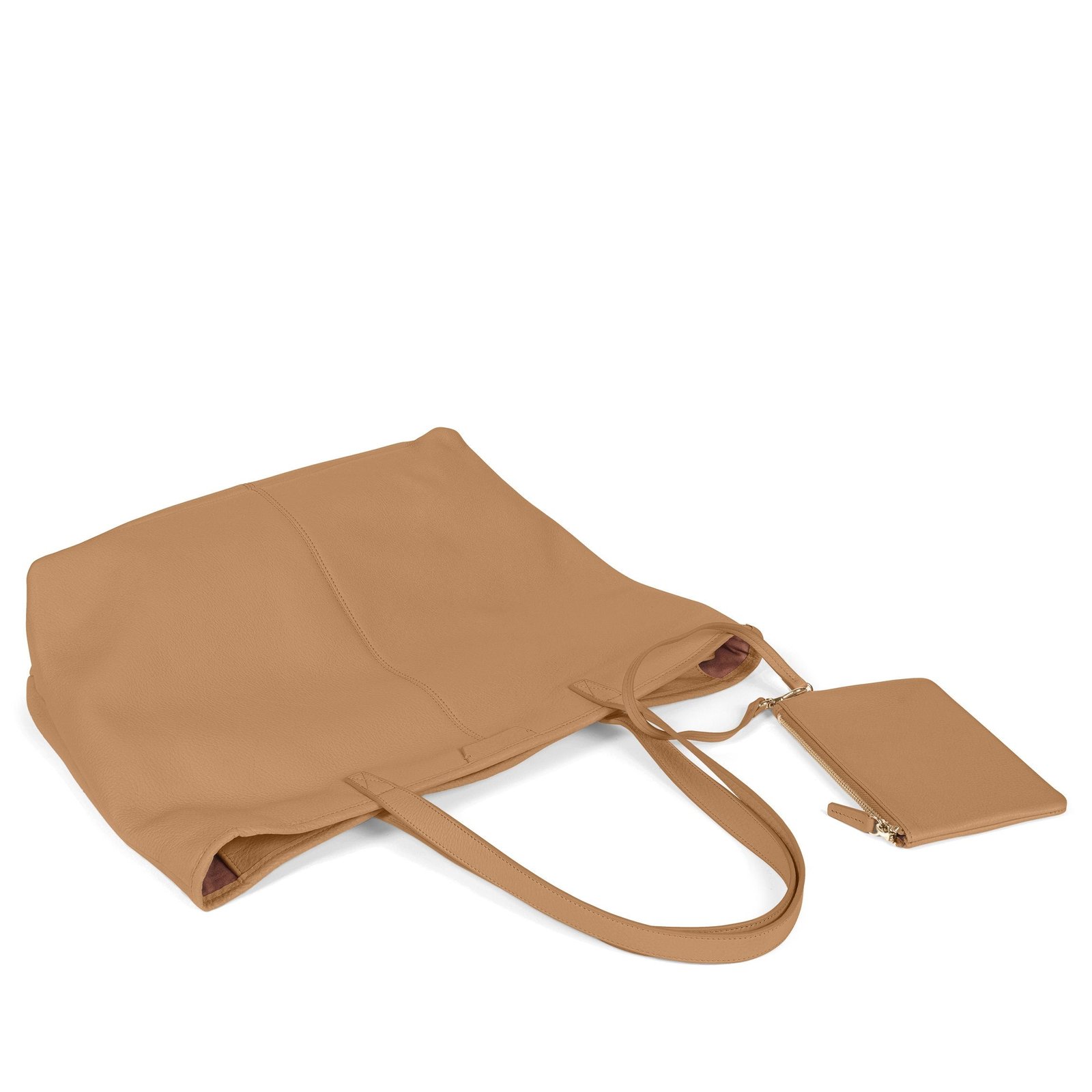 Large Zippered Downtown Tote Camel - Image 5