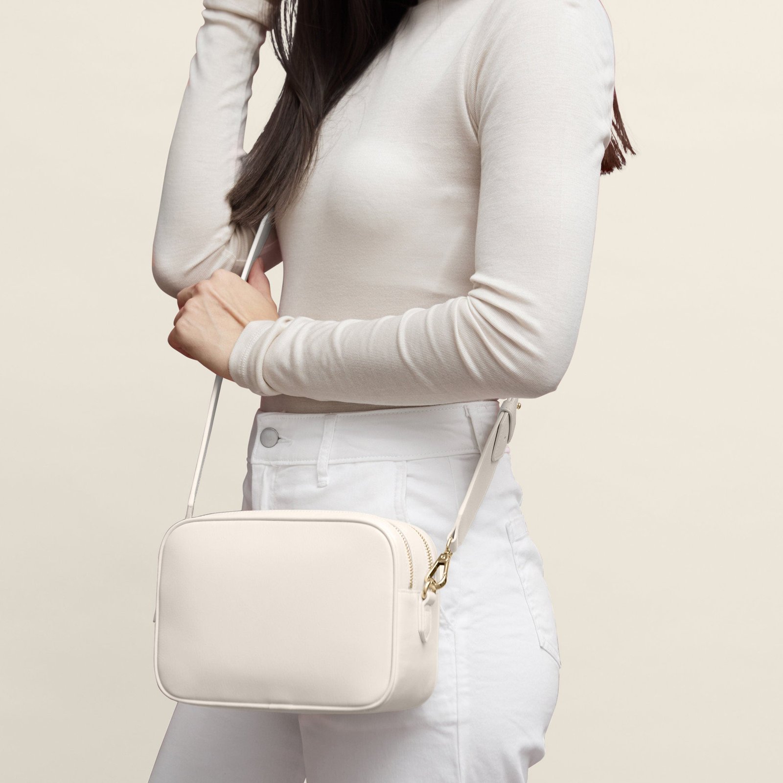 Meadow Double Zip Camera Bag Ivory - Image 2