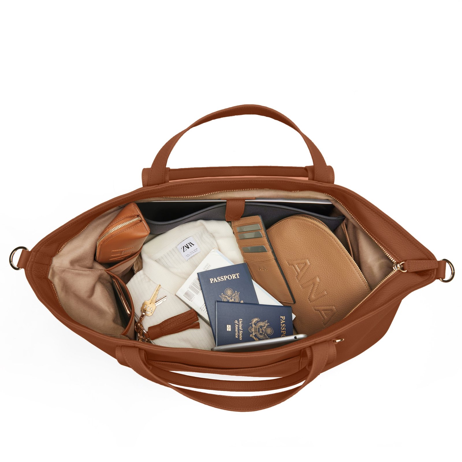 Transit Travel Tote Saddle Brown - Image 3